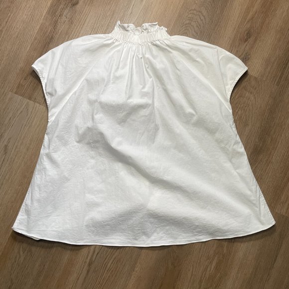 Tuckernuck White Ruffle Neck Blouse - Picture 8 of 10